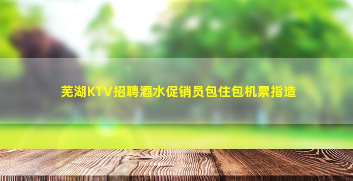 芜湖KTV招聘酒水促销员包住包机票指造